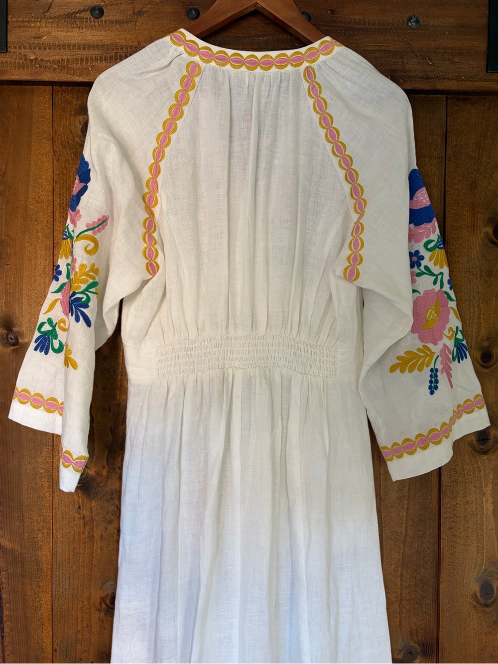 Boden Una Linen Embroidered Caftan Maxi Dress. Size: 8 - Picture 14 of 16